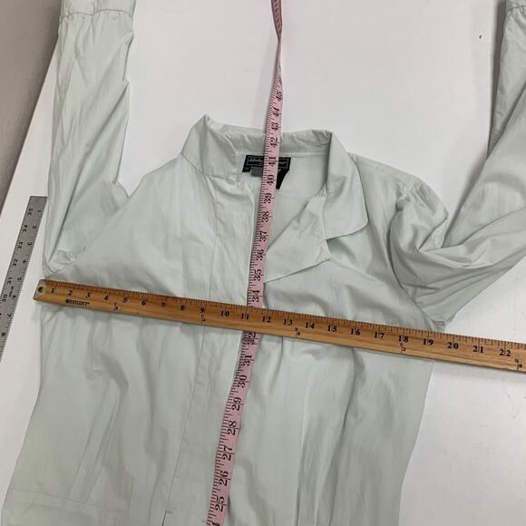 Salvatore Ferragamo Dress Women 46 US 10 Pale Mint Belted Half Snap Button Notch - Picture 12 of 16